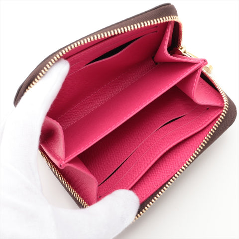 LOUIS VUITTON 2015 Monogram Zip Around Purse Illustre Travel Compact Coin case Brown WS15952
