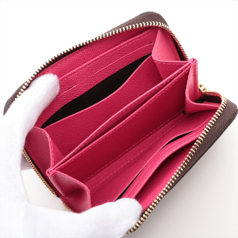 LOUIS VUITTON 2015 Monogram Zip Around Purse Illustre Travel Compact Coin case Brown WS15952