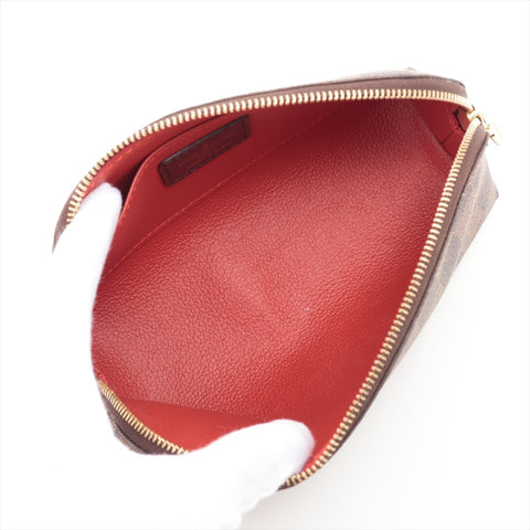 LOUIS VUITTON 2003 Cosmetic PM Damier Pochette Pouch Brown WS15956