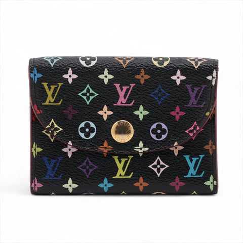 LOUIS VUITTON 2009 Monogram Multicolor Envelope Coin case Noir WS15958