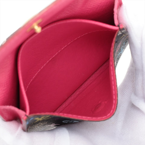 LOUIS VUITTON 2009 Monogram Multicolor Envelope Coin case Noir WS15958