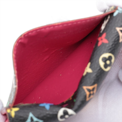 LOUIS VUITTON 2009 Monogram Multicolor Envelope Coin case Noir WS15958