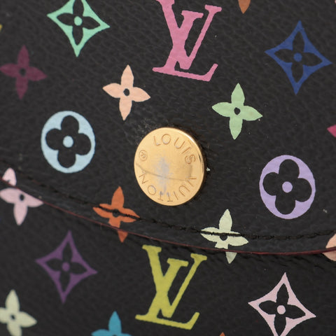 LOUIS VUITTON 2009 Monogram Multicolor Envelope Coin case Noir WS15958