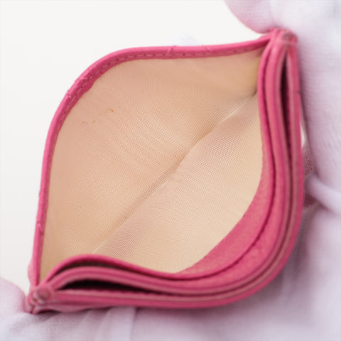 CHANEL No. 21 2015-2016 Caviar Matelasse COCO Mark Card Case pink WS15963