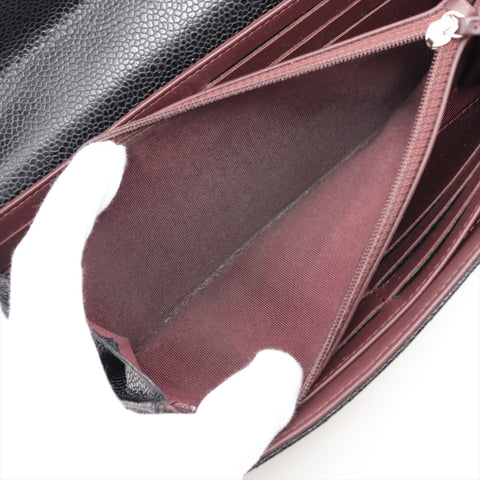 CHANEL No. 22 2016-2017 Caviar Skin Matelasse Flap Purse black WS15966