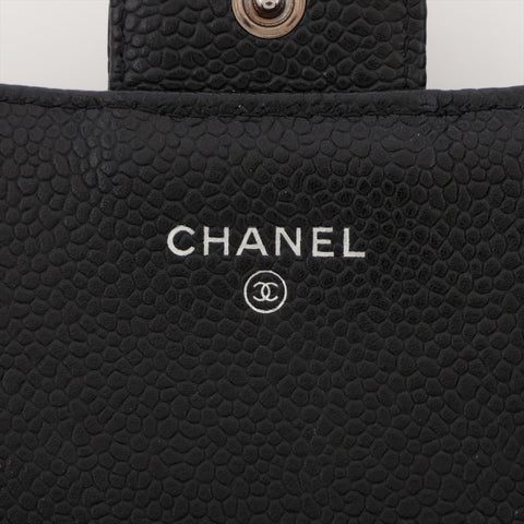 CHANEL No. 22 2016-2017 Caviar Skin Matelasse Flap Purse black WS15966