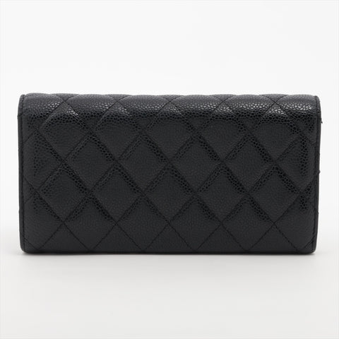 CHANEL No. 22 2016-2017 Caviar Skin Matelasse Flap Purse black WS15966