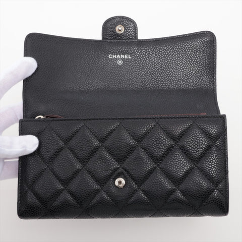 CHANEL No. 22 2016-2017 Caviar Skin Matelasse Flap Purse black WS15966