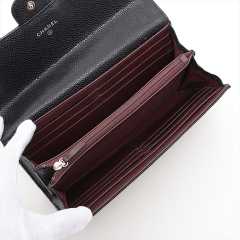 CHANEL No. 22 2016-2017 Caviar Skin Matelasse Flap Purse black WS15966