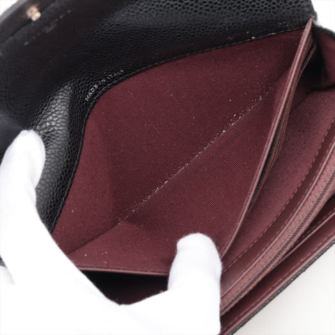 CHANEL No. 22 2016-2017 Caviar Skin Matelasse Flap Purse black WS15966