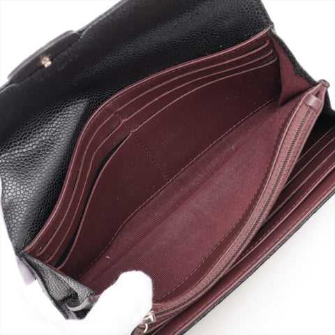 CHANEL No. 22 2016-2017 Caviar Skin Matelasse Flap Purse black WS15966