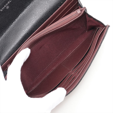 CHANEL No. 22 2016-2017 Caviar Skin Matelasse Flap Purse black WS15966