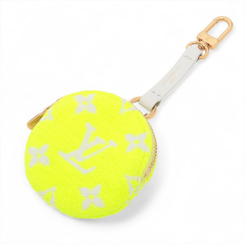LOUIS VUITTON Monogrammed tennis ball pouch in cotton key ring yellow WS15969