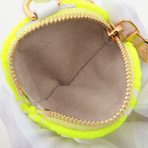 LOUIS VUITTON Monogrammed tennis ball pouch in cotton key ring yellow WS15969