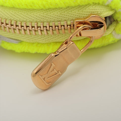 LOUIS VUITTON Monogrammed tennis ball pouch in cotton key ring yellow WS15969