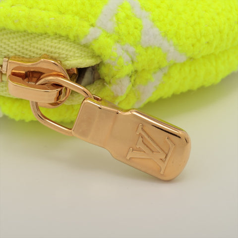 LOUIS VUITTON Monogrammed tennis ball pouch in cotton key ring yellow WS15969