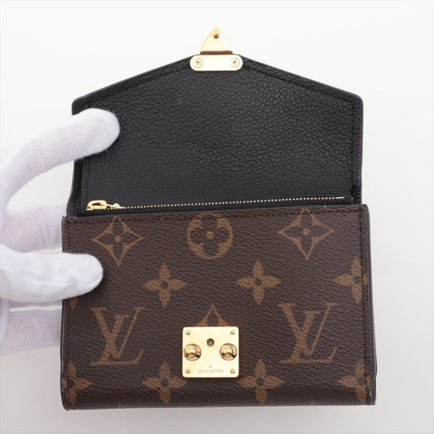 LOUIS VUITTON 2020 Monogram Portefeuille Pallas Compact Tri-fold wallet black WS15971