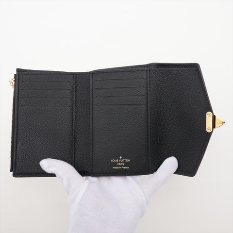 LOUIS VUITTON 2020 Monogram Portefeuille Pallas Compact Tri-fold wallet black WS15971