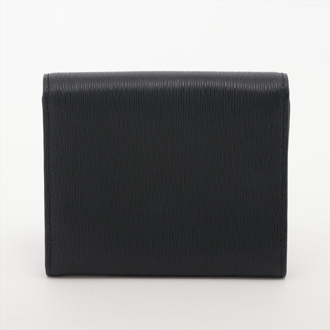 PRADA Leather Triangle Logo Compact Tri-fold wallet black WS15973