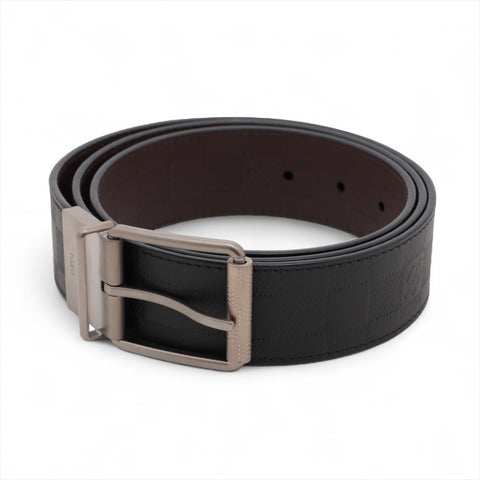 LOUIS VUITTON 2019 Damier Reversible Santur M9150 belt Black x brown WS15974
