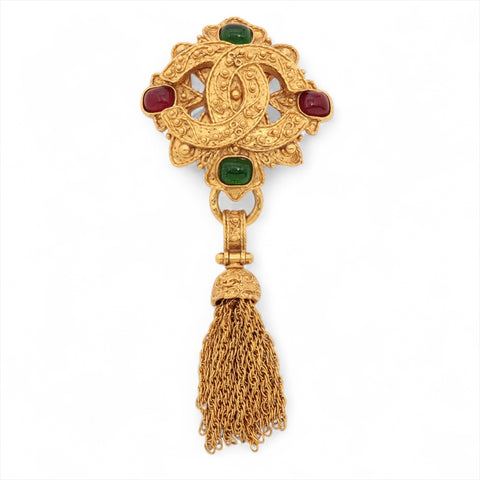 CHANEL Gripoa Fringe 94A 1994 Brooch gold WS15980