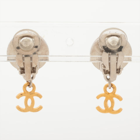 CHANEL Medallion COCO Mark 97A 1997 Earring Silver WS15981