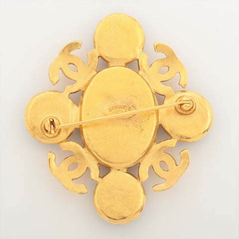 CHANEL COCO Mark Stone 95A 1995 Brooch blue WS15983