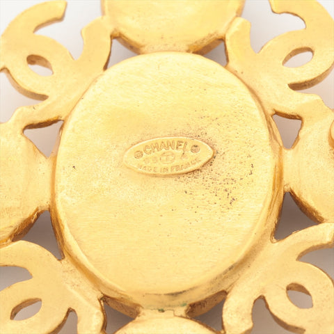 CHANEL COCO Mark Stone 95A 1995 Brooch blue WS15983