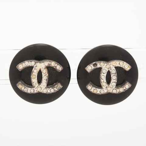 CHANEL COCO Mark Rhinestone 96A 1996 Earring black WS15984