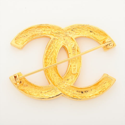CHANEL COCO Mark rhinestone Brooch gold WS15986