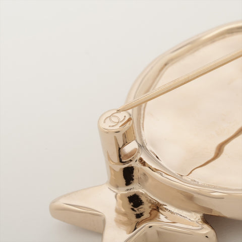 CHANEL B23V COCO Mark Star Rhinestone 2023 Brooch gold WS15987