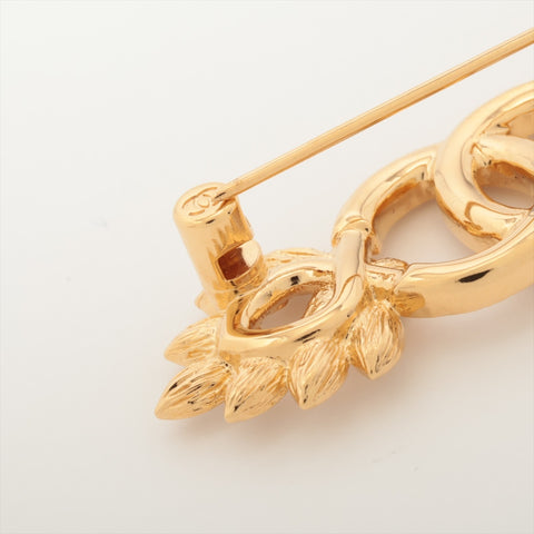 CHANEL B22K 2022 COCO Mark Rhinestone Brooch gold WS15989