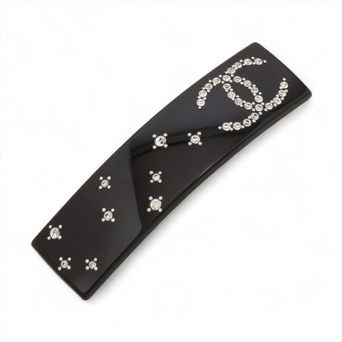 CHANEL 09C 2009 COCO Mark Rhinestone Barrette Valletta black WS15991