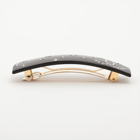 CHANEL 09C 2009 COCO Mark Rhinestone Barrette Valletta black WS15991