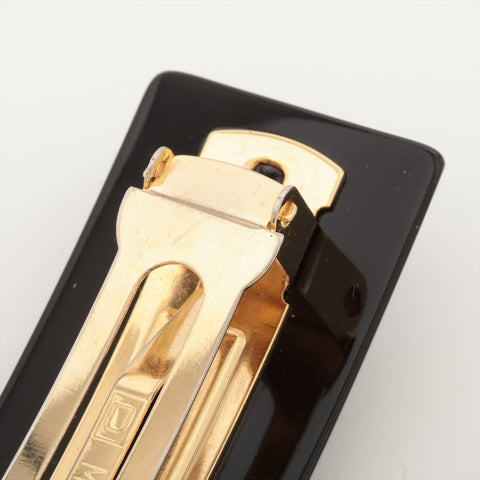 CHANEL 09C 2009 COCO Mark Rhinestone Barrette Valletta black WS15991