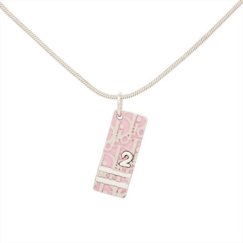 Christian Dior Trotter plate Necklace pink WS16005