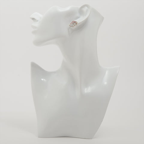 CHANEL 18S 2018 COCO Mark Rhinestone Square Clear Pierce pink WS16014