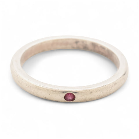 TIFFANY&Co. Stacking band 925 ruby size 14 Ring Silver WS16027