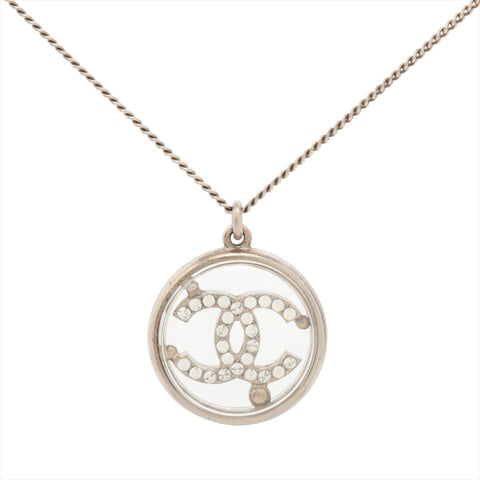 CHANEL 06C 2006 COCO Mark Rhinestone Necklace Silver WS16028