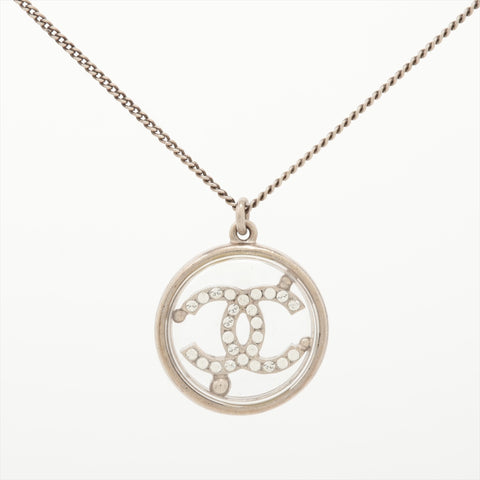 CHANEL 06C 2006 COCO Mark Rhinestone Necklace Silver WS16028