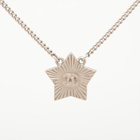 CHANEL A17B 2017 Star COCO Mark Necklace Silver WS16029