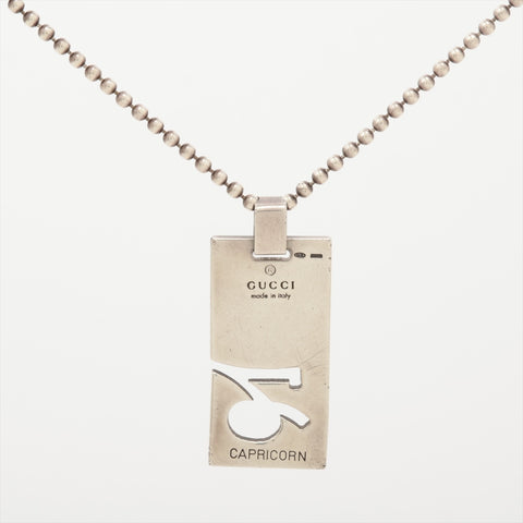 GUCCI 925 Ball Chain Caricorn Capricorn Necklace Silver WS16032