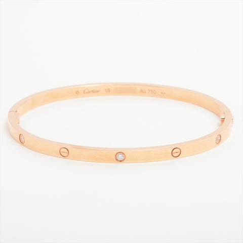 CARTIER Love Bracelet 6P Au750 PG Half Diamond Pink Gold #18 SM bracelet gold WS16037