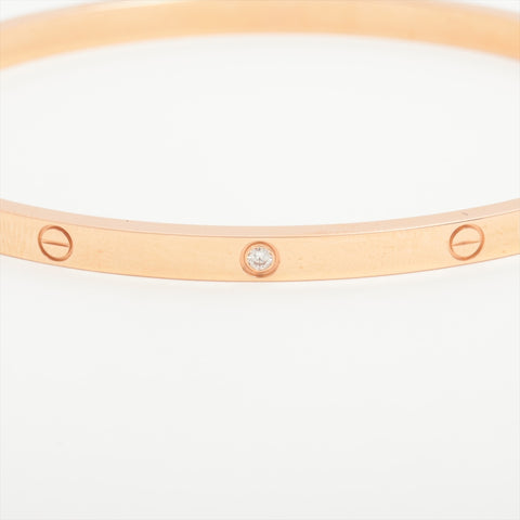 CARTIER Love Bracelet 6P Au750 PG Half Diamond Pink Gold #18 SM bracelet gold WS16037