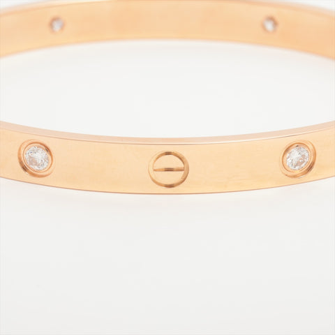 CARTIER Love Bracelet 6P Au750 PG Half Diamond Pink Gold #18 bracelet gold WS16039