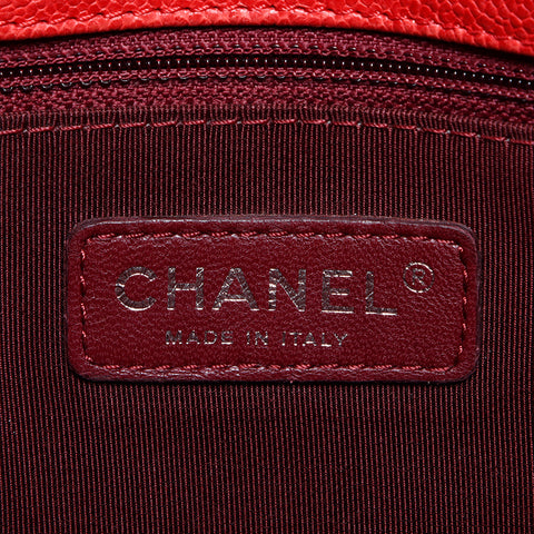 シャネル CHANEL リヴィエラ チェーン 15番台 キャビアスキン ショルダーバッグ VINTAGE 中古 定番 レッド WS1604