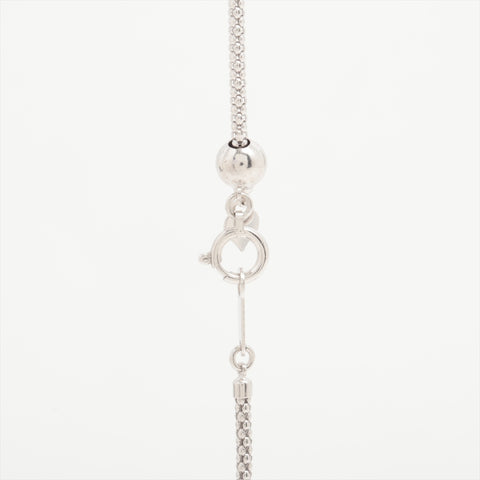 BOUCHERON 18K White Gold Snake with Pearl and Diamonds Necklace Silver WS16043