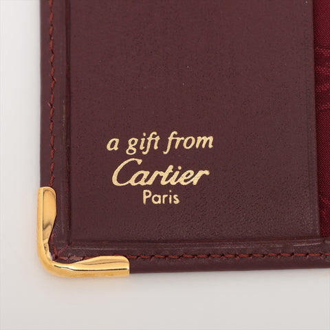 CARTIER Must Do Leather Card Case Bordeaux WS16045