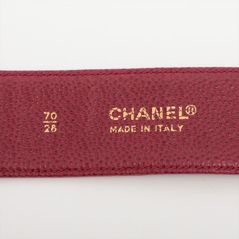 CHANEL Caviar Leather belt Red WS16052
