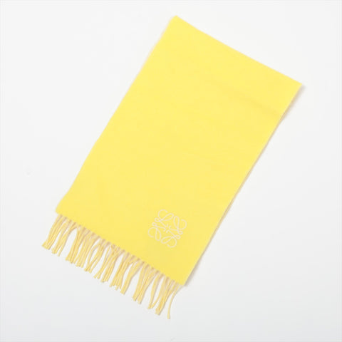 LOEWE Anagram logo cashmere Scarf Yellow Gold WS16059